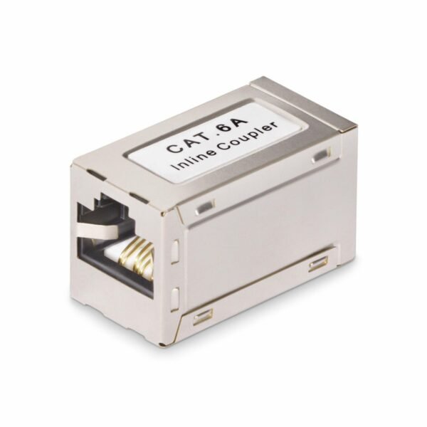 Shielded RJ45 Coupler, Inline  Cat6a Coupler, Female to  Female (F/F) T568B Pinout, Shielded Ethernet Cable Extension