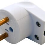 Danish Power plug angled,  white Danish Power plug,  angled White