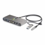 2-Port Usb-C Hub With  Ethernet And Rs-232, Attached  Usb-C To Usb-A Dongle, 100W Pd Pass-Through, 2X Usb-A 5Gbps, Gigabit Ethernet,
