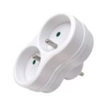 Plug EU to 2French Type E,  White
