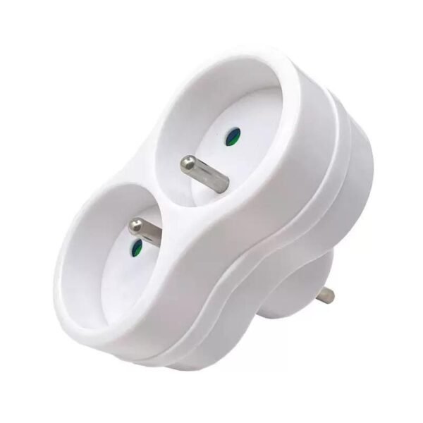 Plug EU to 2French Type E,  White