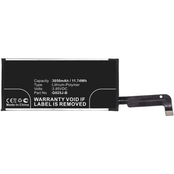 Battery 11.74Wh Li-Polymer  3.85V 3050mAh for Mobile,  SmartPhone 11.74Wh Li-Polymer 3.85V 3050mAh for Google Pixel 4A