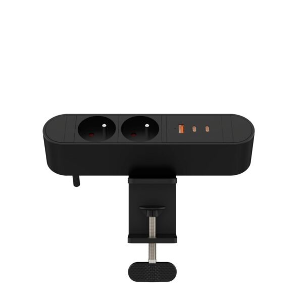 Multi Desktop Power Socket 2  Ways French, 1 x USB-A, 2 x  USB-C, 67W, 1,8m