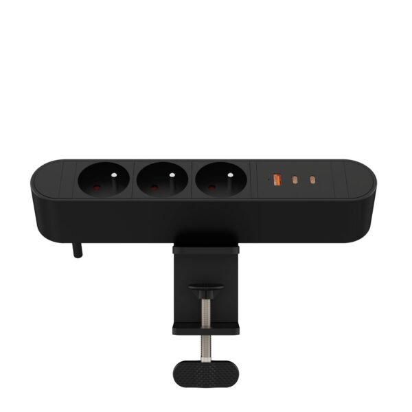 Multi Desktop Power Socket 3  Ways French, 1 x USB-A, 2 x  USB-C, 67W, 1,8m