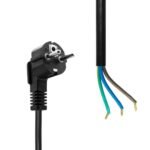 Schuko Open End power cord  10m, Black