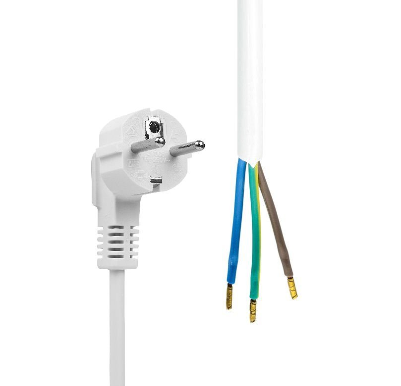 Img_36133466.jpg Schuko - Open End Power cable, 1,8m, White - Image 1