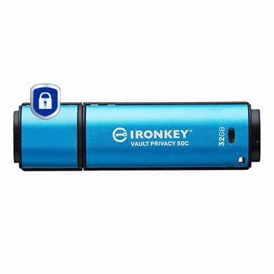 Img_36182336.jpg Ironkey Vp50 Usb Flash Drive 32 Gb Usb Type-C 3.2 Gen 1 (3.1 Gen 1) Black, Blue - Image 1
