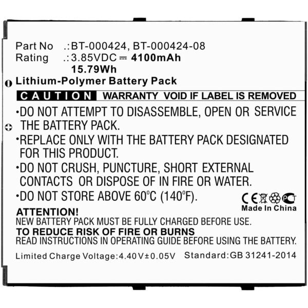 Battery 15.79Wh Li-Polymer  3.85V 4100mAh for Barcode  Scanner 15.79Wh Li-Polymer 3.85V 4100mAh for Urovo EC50,EC55