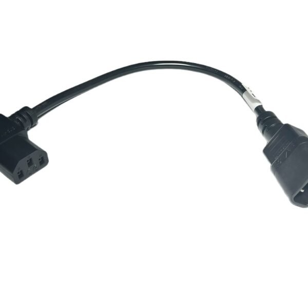 Power adapter C13 C14 angled  0.3m IEC 320 C13 - IEC320 C14  15 Amps & 250 Volts, Black