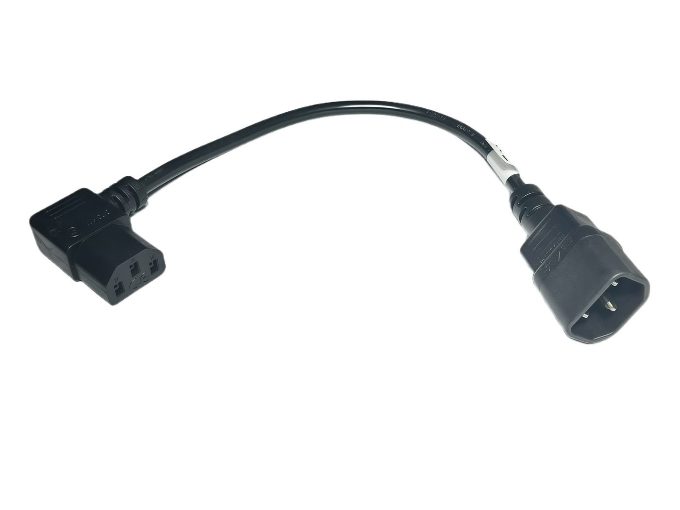 Img_36284060.jpg Power adapter C13 C14 angled 0.3m IEC 320 C13 - IEC320 C14 15 Amps & 250 Volts, Black - Image 1