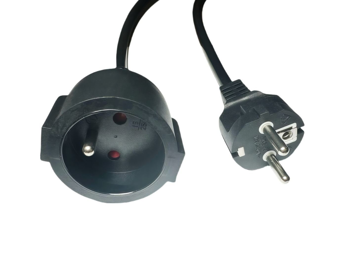 Img_36311856.jpg Power Extension Cord EU to French Type E, 3m Black - Image 1