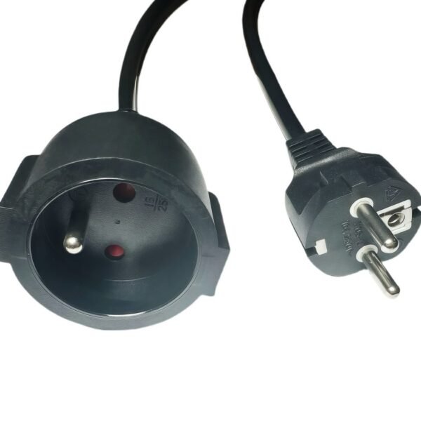 Power Extension Cord EU to  French Type E, 5m Black