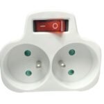 Plug on/off switch EU to  2French Type E, White