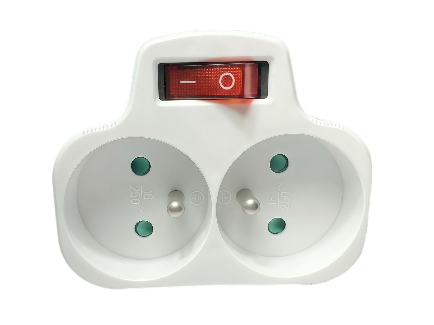 Img_36311886.jpg Plug on/off switch EU to 2French Type E, White - Image 1