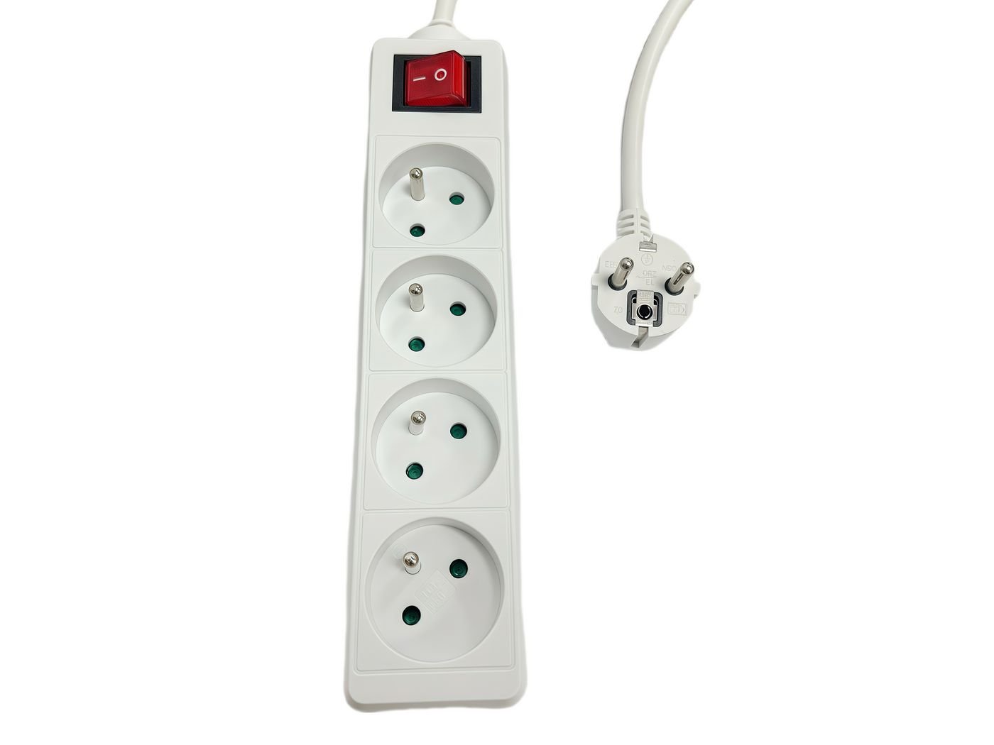 Img_36311967.jpg 4-way Power Strip on/off switch French Type E, 5m White - Image 1