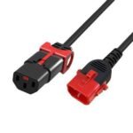 Powercord C13 IEC Lock+ - C14  IEC Lock Dual Locking black  2,5m, PC3604