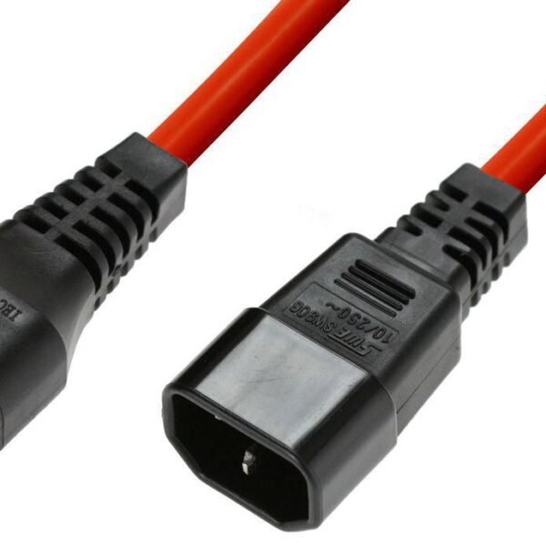 Powercord C13 IEC Lock - C14  Red 2,5m, PC1411