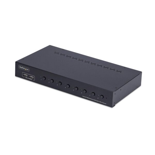 8-Port Displayport Kvm Switch  With 1U Rack Mount Kit, 4K  60Hz Dp 1.2, Push-Button & Hotkey Switching, 4-Port Usb Hub, Os Independent,