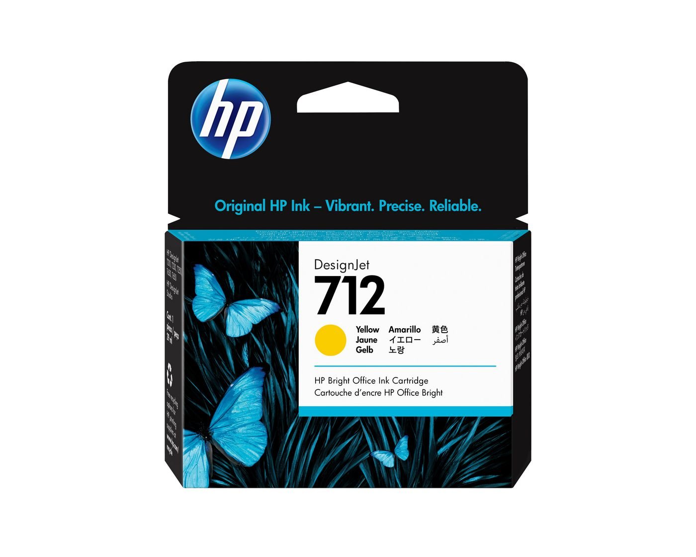 Img_36483047.jpg 712 29-ml Yellow DesignJet Ink 712 29-ml Yellow DesignJet Ink Cartridge, Standard Yield, Dye-based ink, 29 ml, 1 pc(s), Single pack - Image 1