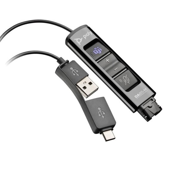 DA85-M USB Interface adapter  incl. Microsoft Teams  certificering POLY DA85-M, Interface adapter, 30 g, Black