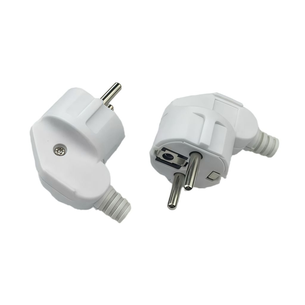 Img_36619102.jpg Angled schuko power plug, White, 16A 250V - Image 1