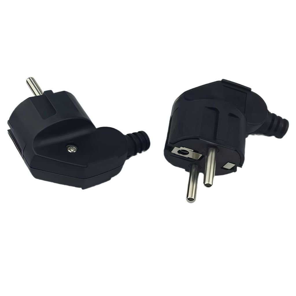 Img_36619104.jpg Angled schuko power plug, Black, 16A 250V - Image 1