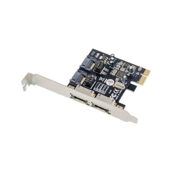 2 port SATA3.0 PCIe card Main chip : ASM1061 2 x  external eSATA3 + 2x, internal SATA