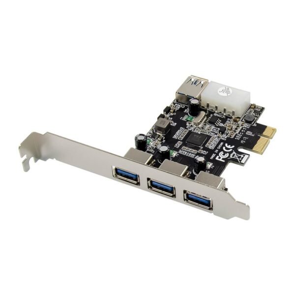 3+1 port USB 3.0 PCIe card Main chip : VL805 System  Requirements: * Windows XP/Vista/7 /8(32/64 bit)