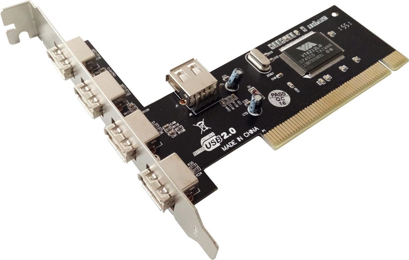 Img_36662205.jpg 4 + 1 Port USB 2.0 PCI Card Main chip : NEC720101 4 external ports + 1 internal port USB2.0 - Image 1