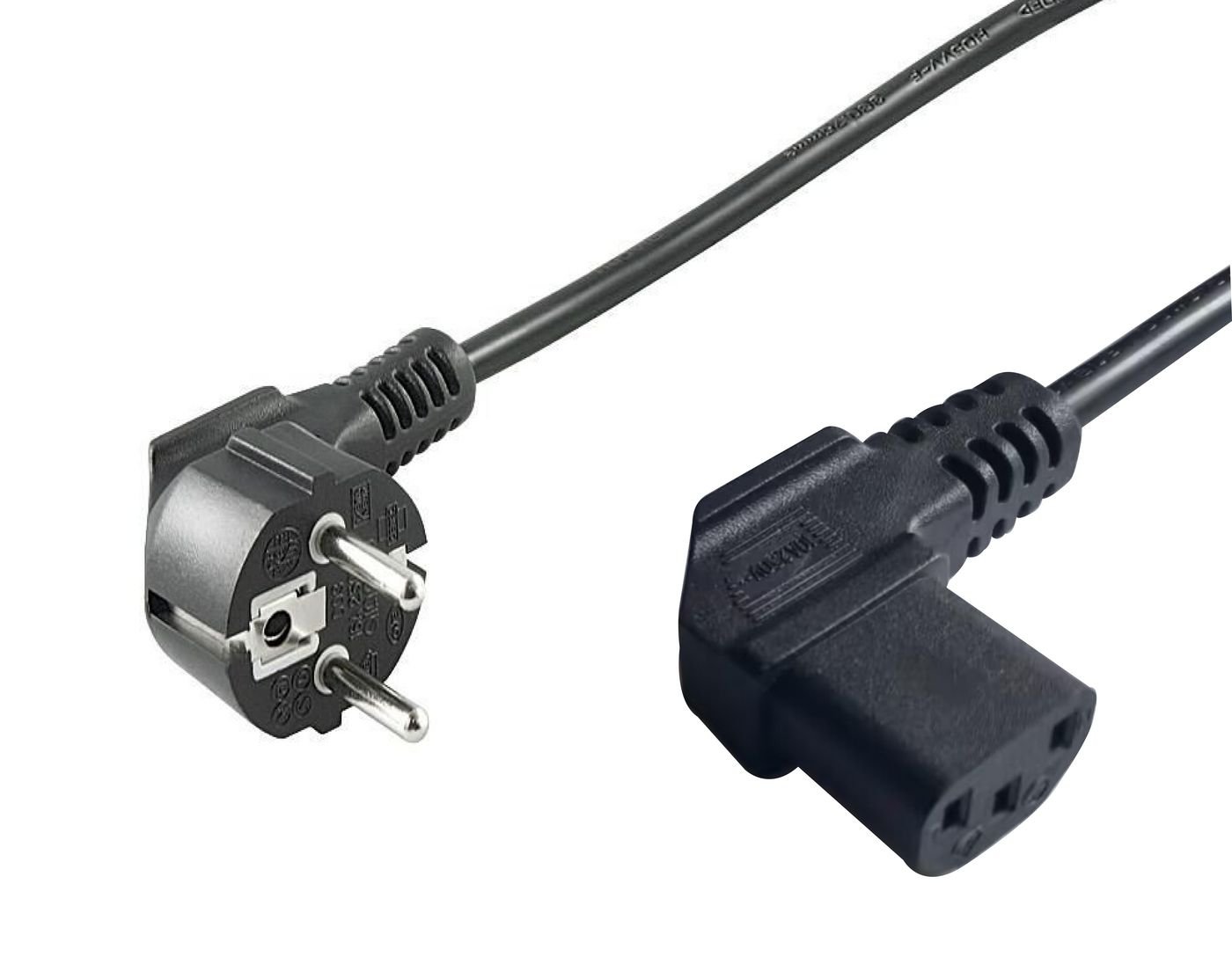 Img_36744349.jpg Power Cord CEE 7/7 - C13 3m Angled Schuko/Angled C13 Black H05VV-F3x1mm2 CU, Male-Female - Image 1