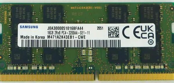 Memory Module 16 Gb 1 X 16 Gb  Ddr4 3200 Mhz