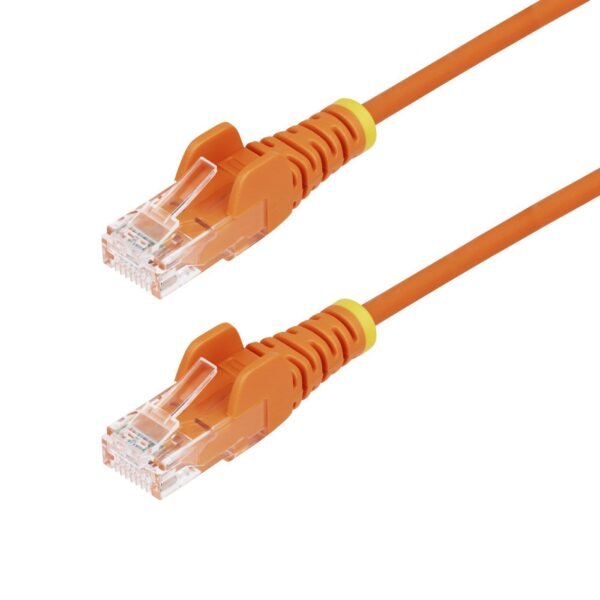 1.5M Orange Slim Cat6  Ethernet Cable, Snagless,  100W Poe, Utp, Lszh, 28Awg Pure Bare Copper Wire, Slim Rj45 Network Patch Cord