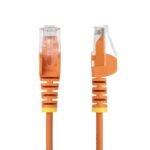 StarTech.com 1.5m Orange Slim CAT6 Ethernet Cable, Snagless, 100W PoE, UTP, LSZH, 28AWG Pure Bare Copper Wire, Slim RJ45 Network Patch Cord w/Strain Reliefs, Individually Tested - Image 2