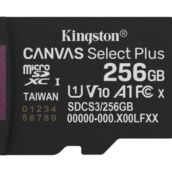 256Gb Micsdxc Canvas Select  Plus Gen3 150R A1 Single Pack  W/O Adp