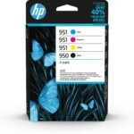 950 Black 951 CMY Original Ink 950 Black/951  Cyan/Magenta/Yellow 4-pack Original Ink Cartridges, Standard Yield,