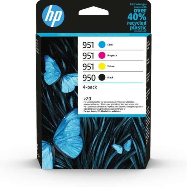 950 Black 951 CMY Original Ink 950 Black/951  Cyan/Magenta/Yellow 4-pack Original Ink Cartridges, Standard Yield,