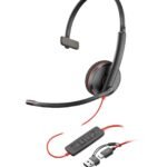 Blackwire 3210 Monaural USB-C  Headset (Bulk) Wired  Head-band Office/Call center USB Type-C Black