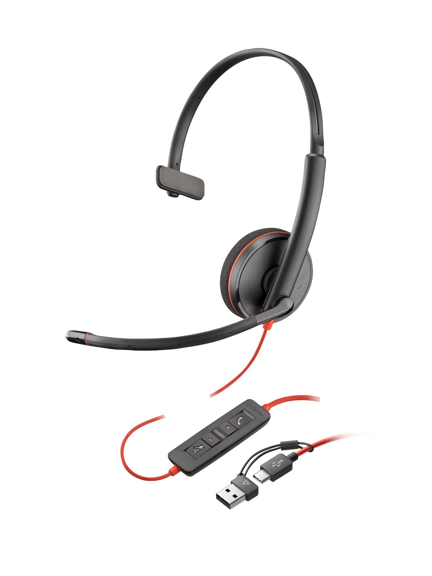 Img_37685452.jpg Blackwire 3210 Monaural USB-C Headset (Bulk) Wired Head-band Office/Call center USB Type-C Black - Image 1