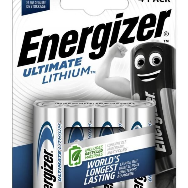 Batterie Lithium, Mignon, AA,  FR06, 1.5V, Ultimate Lithium,  Retail Blister (4-Pack)