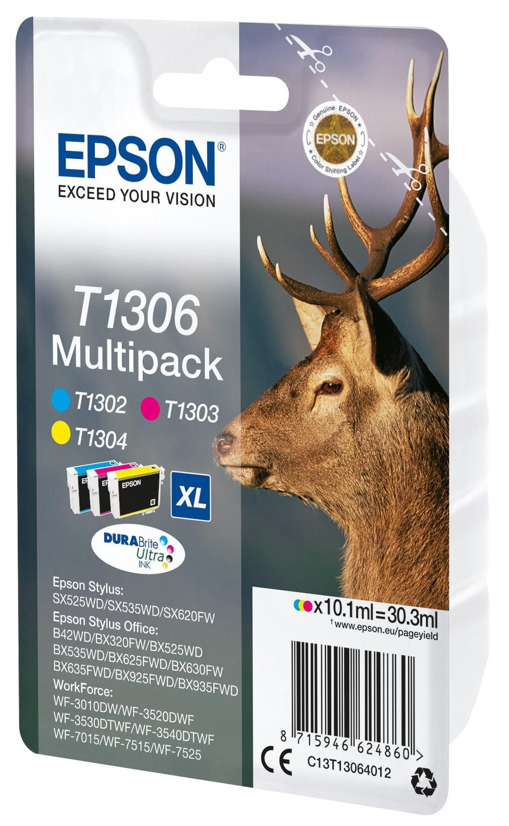 Img_37901415.jpg T1306 ink cartridge tri extra high capacity 3 x 10.1ml - Image 1