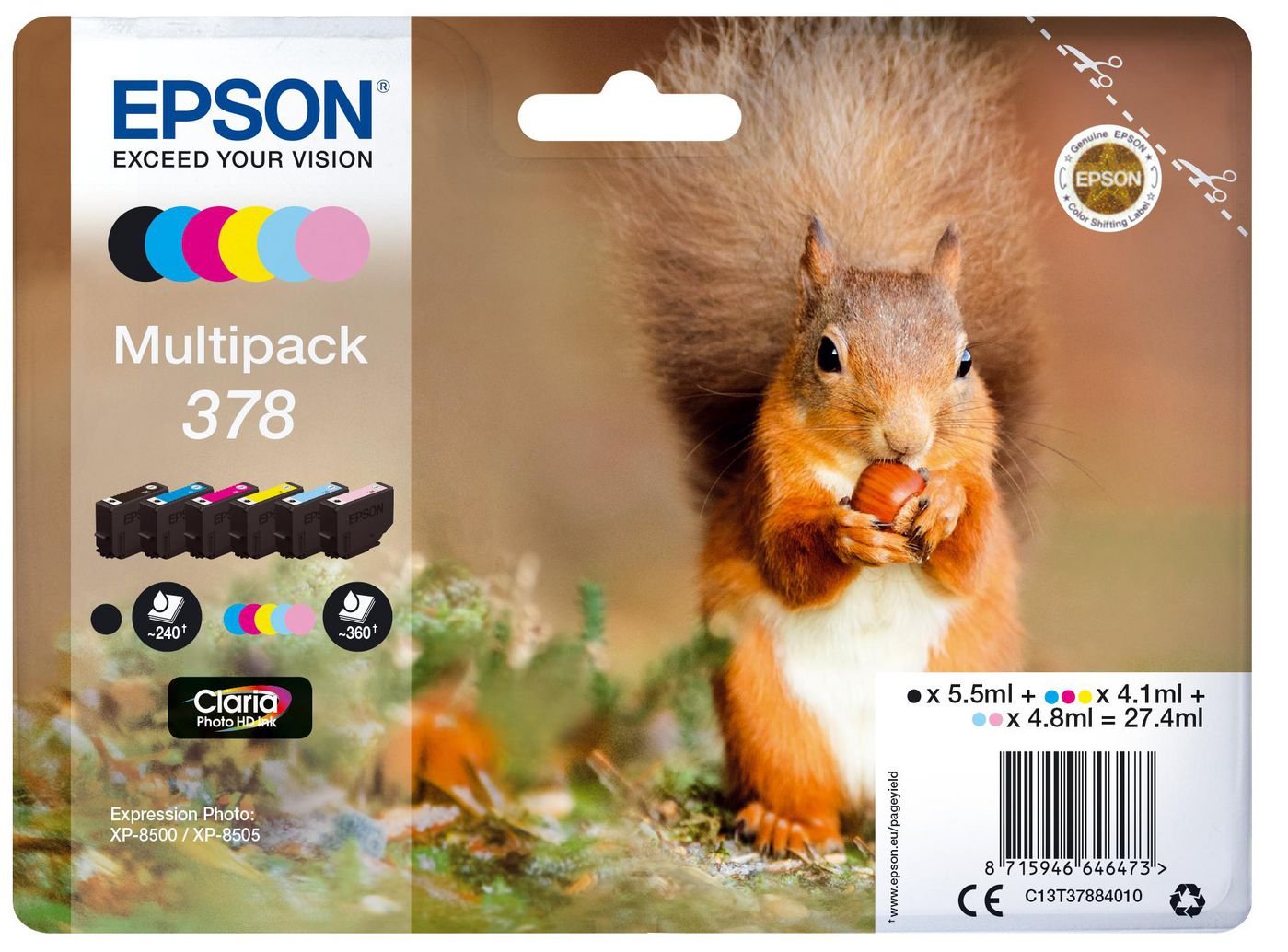 Img_37901928.jpg Multipack 6-colours 378 Claria Photo HD Ink - Image 1