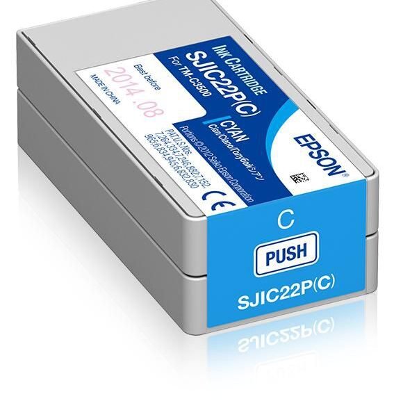 Ink Cyan SJIC22P(C): Ink cartridge for  ColorWorks C3500 (Cyan), Original, Cyan, Epson, Epson TM-C3500 Epson TM-C3500