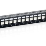 PatchPanel Cat.6 24 Port equip 24-Port Keystone Cat.6  Shielded Patch Panel, Black, Cat6, Black, Rack mounting, 1U, 44 mm, 483 mm