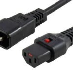 Powercord C13 IEC Lock - C14  black 1m, PC1024 Powercord  C13 IEC Lock - C14 black 1m, PC1024