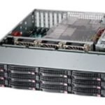 SuperChassis 826BE1C4-R1K23LPB 2U, 1200W PS (Titanium Level) 12x 3.5" Hot-swap HDD bays, 2x rear Opt. 2.5" Hot-swap drive bays