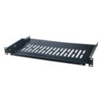 19" Cantilever Shelf 1U,  d=250mm, max.10 KG, black  Front screw fixing D=250mm