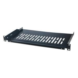 Img_9184804.jpg 19" Cantilever Shelf 1U, d=250mm, max.10 KG, black Front screw fixing D=250mm - Image 1