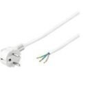 Power Cord 5m Schuko/Open Angled Schuko/opend end,white 3Gx1MM2, 3cable ends