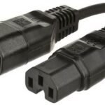 Jumper Cable C14 - C15 1m Black, MAX. current: 10A H05VV-F3x1.5mm2 CU, Male-Female