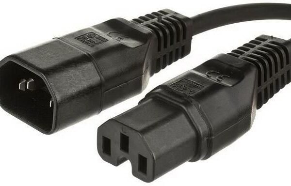 Jumper Cable C14 - C15 1m Black, MAX. current: 10A H05VV-F3x1.5mm2 CU, Male-Female
